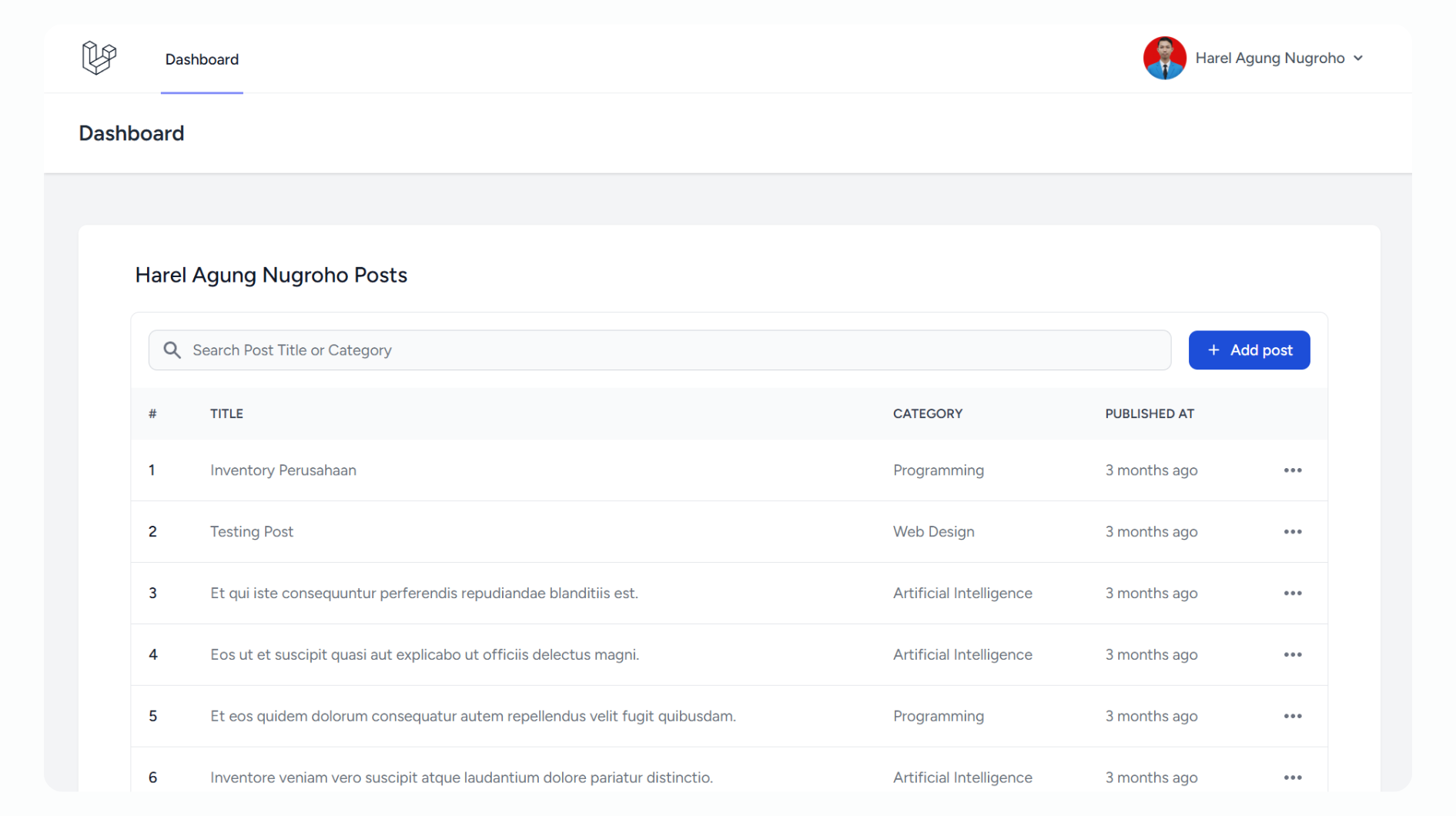 Profile Posts Page