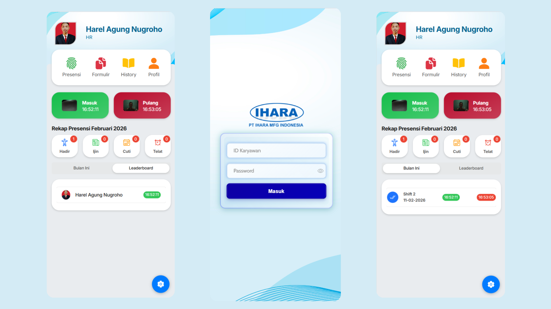Login Page & User Dashboard